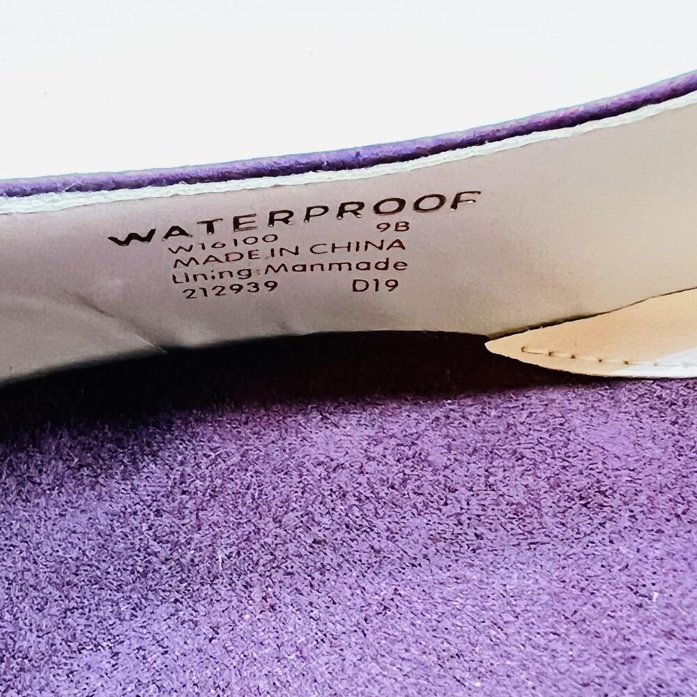 Cole Haan Shoes Womens 9 Purple Suede Waterproof Grand OS Wedge Pumps Round Toe - Picture 9 of 11